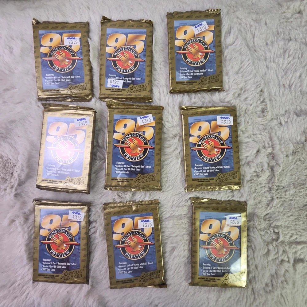 9 Pack Lot 1995 Action Packed Winston Cup Preview NASCAR Racing Trading Cards